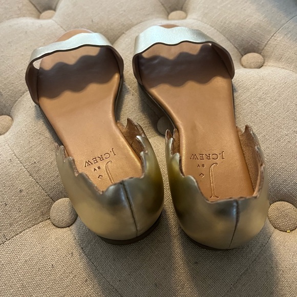 J. Crew Gold Metallic Scalloped Flats - Picture 6 of 7